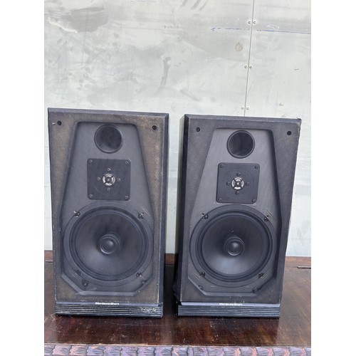 75 - Pair of Mordaut-Short MS35Ti  2-Way Speakers in Black Ash Finish 8Ohm, Serial 134188