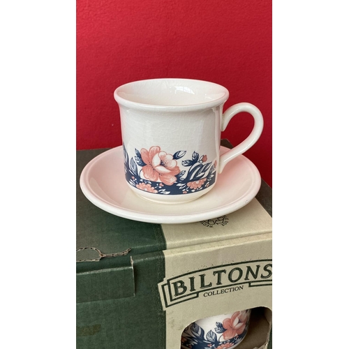 165 - Biltons England Rose Pattern 6 Cups and Saucers Set