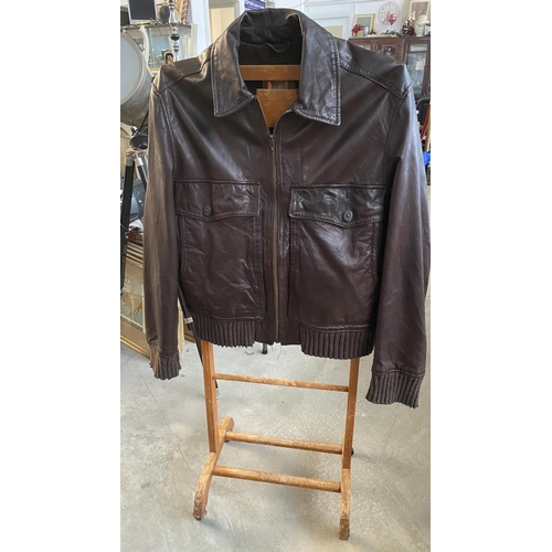 171 - Prince Oliver Concept Men's Brown Leather Jacket Size M-L - Withdrawn