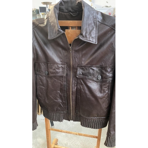 171 - Prince Oliver Concept Men's Brown Leather Jacket Size M-L - Withdrawn