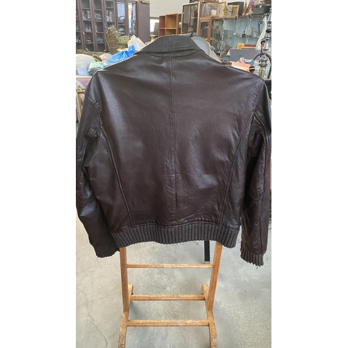 171 - Prince Oliver Concept Men's Brown Leather Jacket Size M-L - Withdrawn