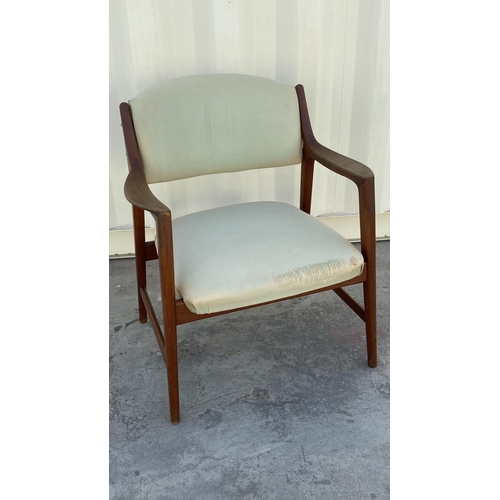 6 - Vintage Danish Solid Teak Wood Chair From 1950's (Needs Upholstery)