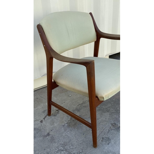 6 - Vintage Danish Solid Teak Wood Chair From 1950's (Needs Upholstery)