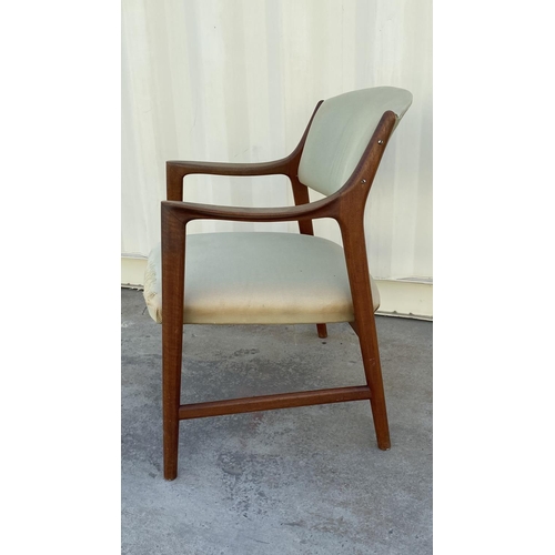 6 - Vintage Danish Solid Teak Wood Chair From 1950's (Needs Upholstery)