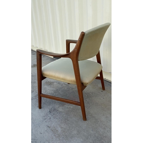 6 - Vintage Danish Solid Teak Wood Chair From 1950's (Needs Upholstery)