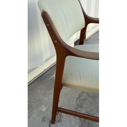 6 - Vintage Danish Solid Teak Wood Chair From 1950's (Needs Upholstery)