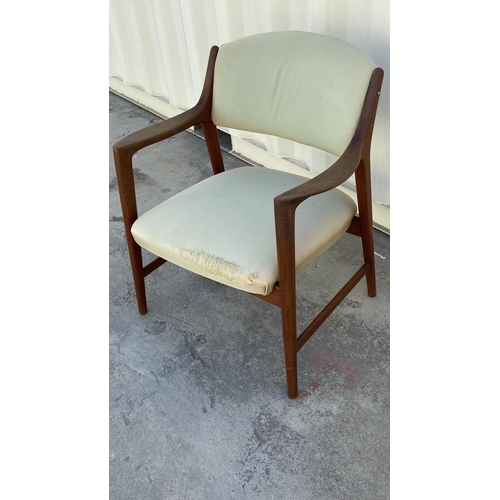 6 - Vintage Danish Solid Teak Wood Chair From 1950's (Needs Upholstery)