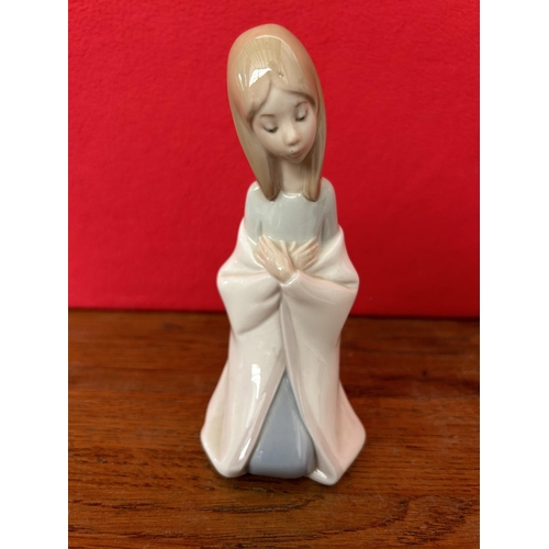 12 - Lladro Small Porcelain Figurine of Praying Girl (15cm H.)