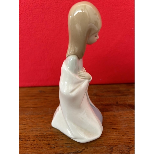 12 - Lladro Small Porcelain Figurine of Praying Girl (15cm H.)