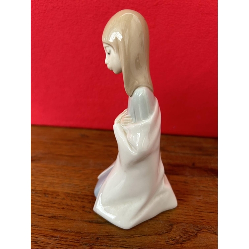 12 - Lladro Small Porcelain Figurine of Praying Girl (15cm H.)