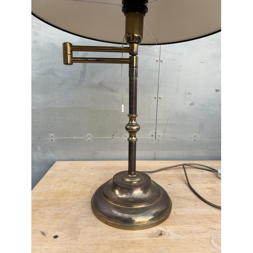 39 - Vintage 1970s Brass Swing-Arm Table Lamp