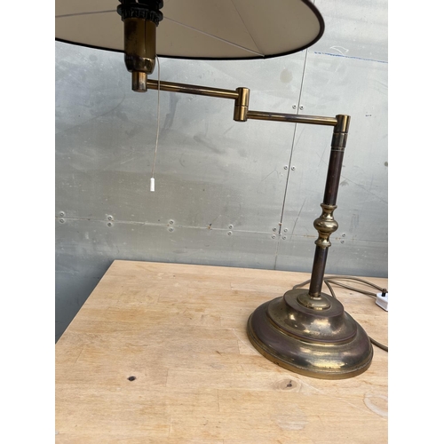 39 - Vintage 1970s Brass Swing-Arm Table Lamp