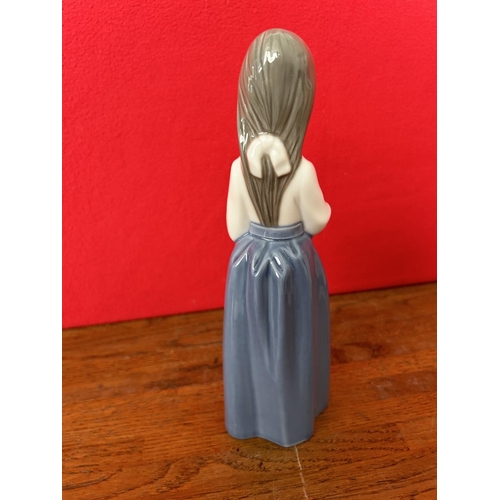 7 - NAO by Lladro Pretty Girl in Blue Dress and Ribbon in Hair  (23cm H.)