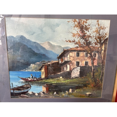 145 - Italian 'D.Rivoli' Oil on Board Painting in Frame (77 x 67cm)