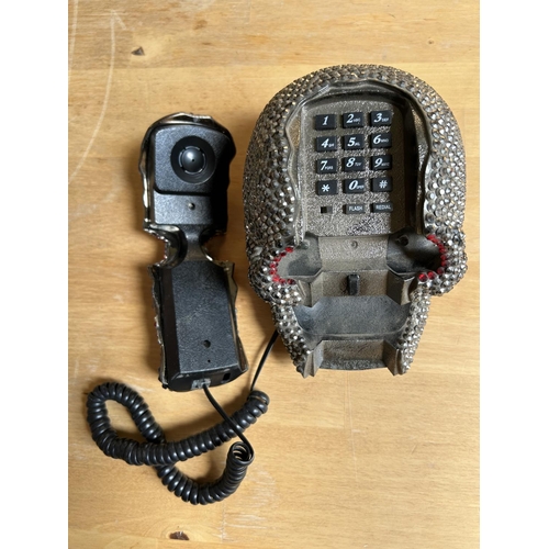 26 - Rhinestone Skull Landline Telephone