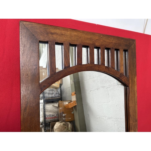 415 - Retro Style Solid Oak Wall Mirror (71 x 87cm)