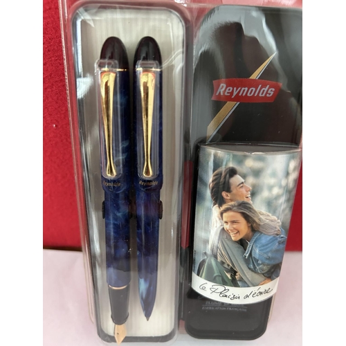 420 - Set of 2 Raynolds Fountain and Ball Point Pens