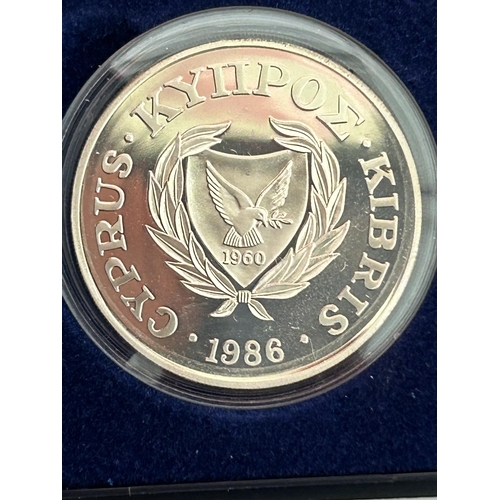 487 - Cyprus World Wildlife Fund £1 Silver Proof Coin 1986