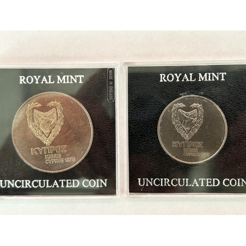 488 - Cyprus Royal Mint £1 and 500 Mils Uncirculated Coins 1976