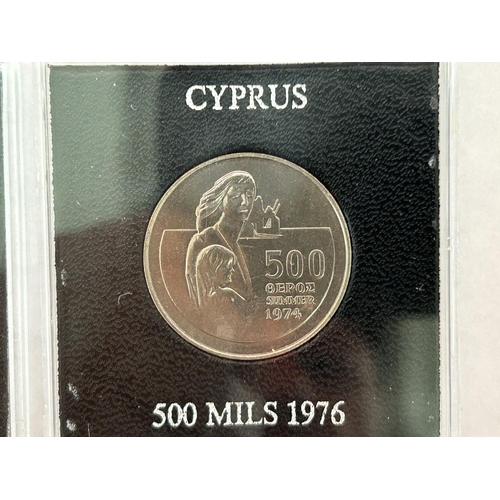 549 - Cyprus Royal Mint £1 and 500 Mils Uncirculated Coins 1976