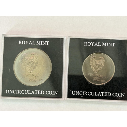 549 - Cyprus Royal Mint £1 and 500 Mils Uncirculated Coins 1976