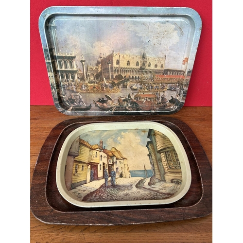 596 - Collection of 3 Old Trays