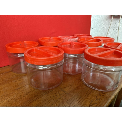 607 - Bergonovo Italy Large Kitchen Glass Jars (x10pcs)