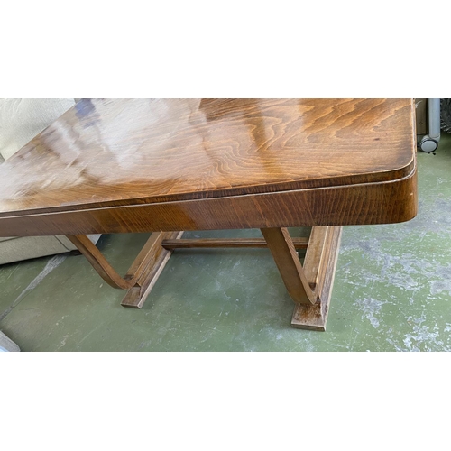 118 - Art Deco Antique Walnut Dining Table (160 W. x 100 D. x 78cm H.)