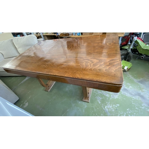 118 - Art Deco Antique Walnut Dining Table (160 W. x 100 D. x 78cm H.)