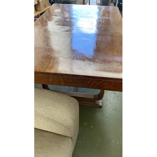 118 - Art Deco Antique Walnut Dining Table (160 W. x 100 D. x 78cm H.)