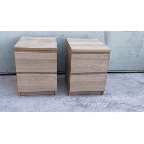 120A - x2 Light Color Wooden Night Stands/Bedside Cabinets