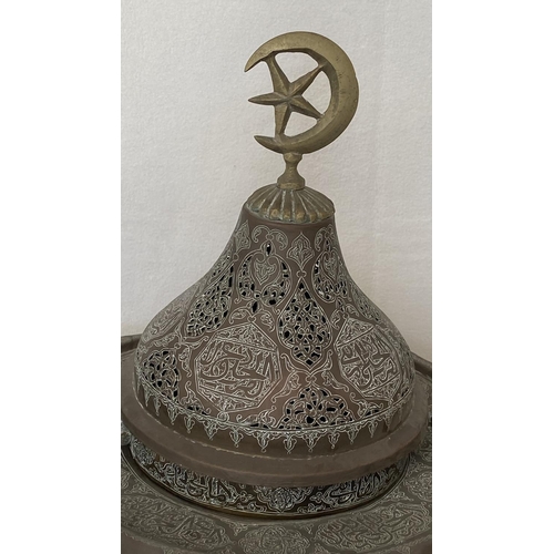 155 - Antique Ottoman Bronze Hand Chiseled Brazier Incense Burner