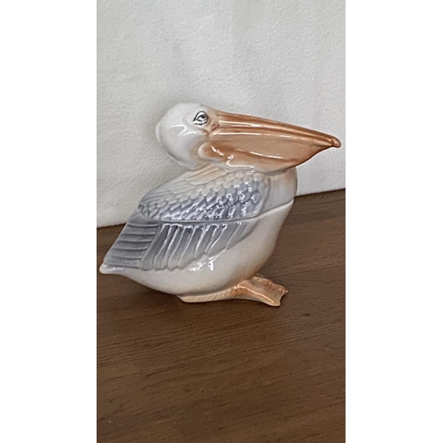 173 - Beautiful Old 'Pelican' Romanian Porcelain Butter Dish