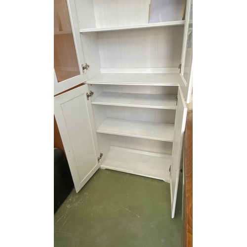 27 - 'Ikea' White Wooden Display Cabinet/Vitrine (74 W. x 32 D. x 182cm H.)