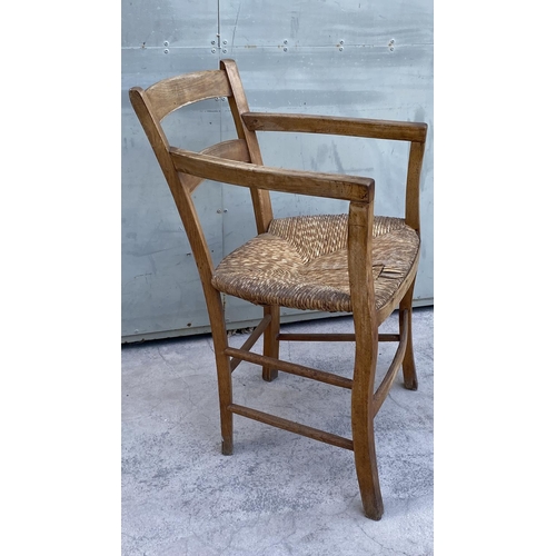 48 - Rare Vintage Wooden Woven Armchair (A/F)