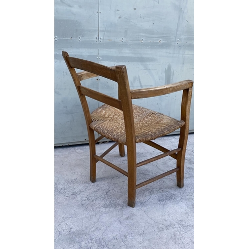 48 - Rare Vintage Wooden Woven Armchair (A/F)