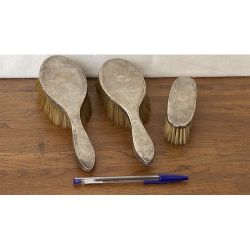 70 - x3 Art Deco Hallmarked Silver Hair/Cloth Brushes