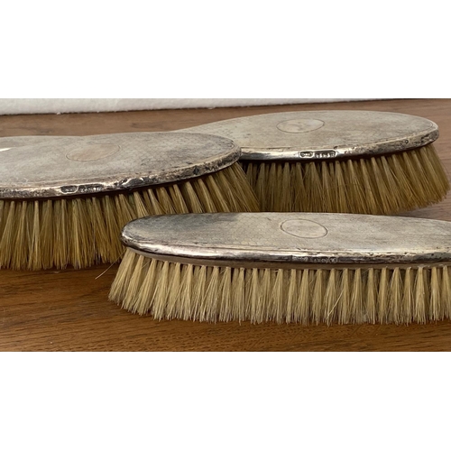 70 - x3 Art Deco Hallmarked Silver Hair/Cloth Brushes