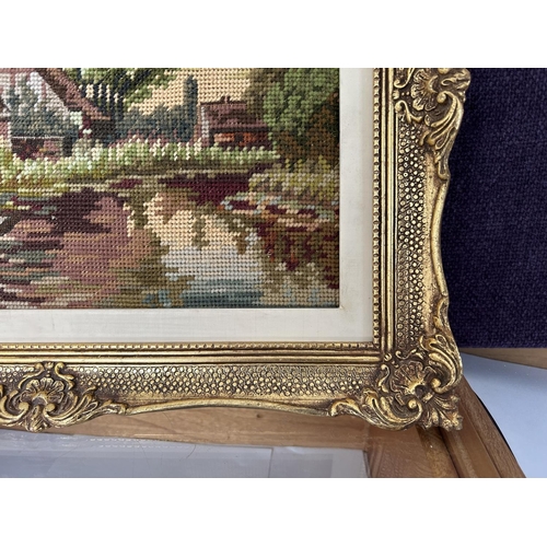 24 - Vintage Needlepoint Tapestry in Gilt Frame (47 x 38cm)