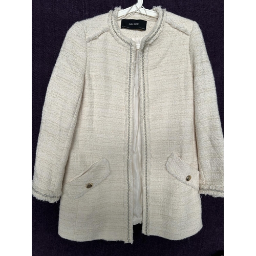 425 - Zara Basic Ladies White Coat Size XS