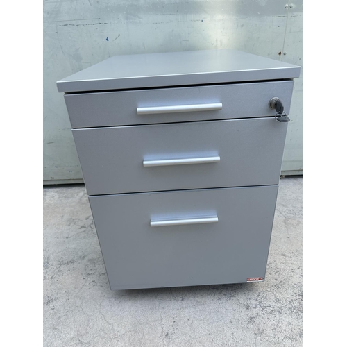 78 - Nora Wooden 3-Drawer Cabined with Metal Drawers and Key Lock