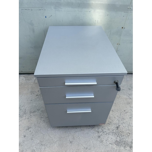 78 - Nora Wooden 3-Drawer Cabined with Metal Drawers and Key Lock