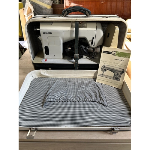 79 - Borletti 1100 electric Sewing Machine with Instruction Manual in Original Leather Case