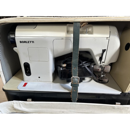 79 - Borletti 1100 electric Sewing Machine with Instruction Manual in Original Leather Case