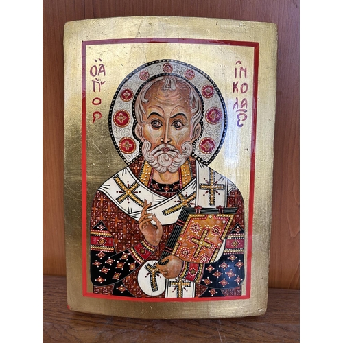 460 - Hand Painted Icon of St Nicolas (30 x 22cm)