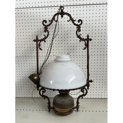 547 - Large Antique Victorian Oil Lamp Converted to Electric (A/F)