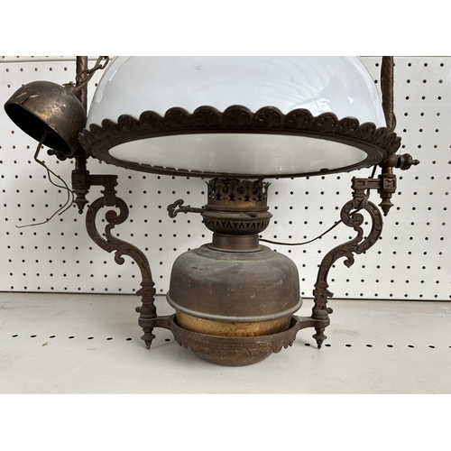 547 - Large Antique Victorian Oil Lamp Converted to Electric (A/F)