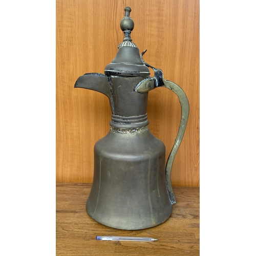 573 - Antique Large Middle-Eastern Bronze Dallah Coffee Pot/Pitcher (54cm H.)