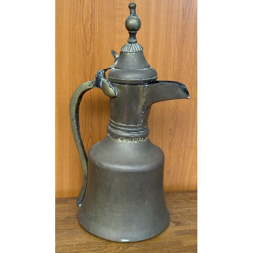 573 - Antique Large Middle-Eastern Bronze Dallah Coffee Pot/Pitcher (54cm H.)