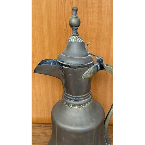 573 - Antique Large Middle-Eastern Bronze Dallah Coffee Pot/Pitcher (54cm H.)